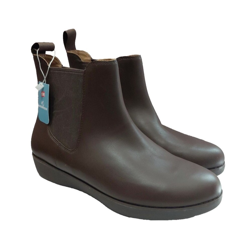FITFLOP Chelsea Sumi Dark Chocolate Leather Boots Women's Size US 10